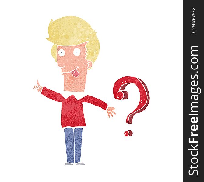 cartoon man with question