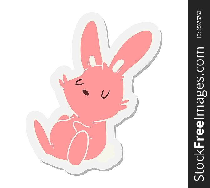 cartoon rabbit sleeping sticker