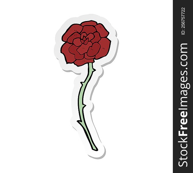 sticker of a rose tattoo cartoon