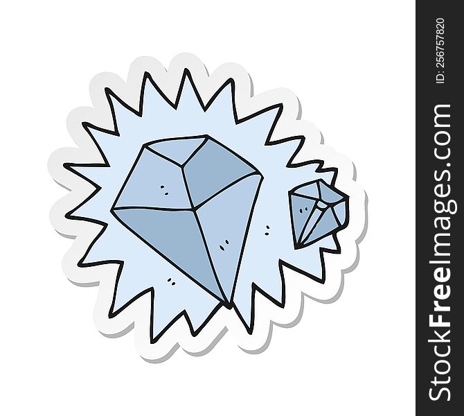 sticker of a cartoon diamonds