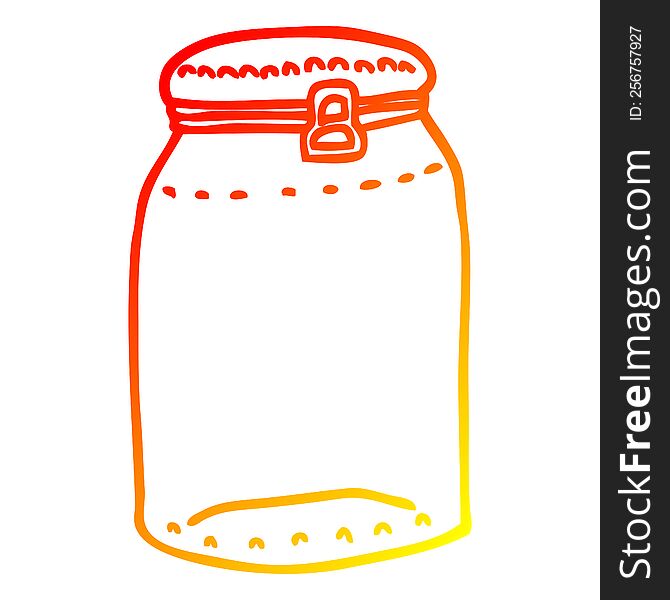 Warm Gradient Line Drawing Cartoon Glass Jar