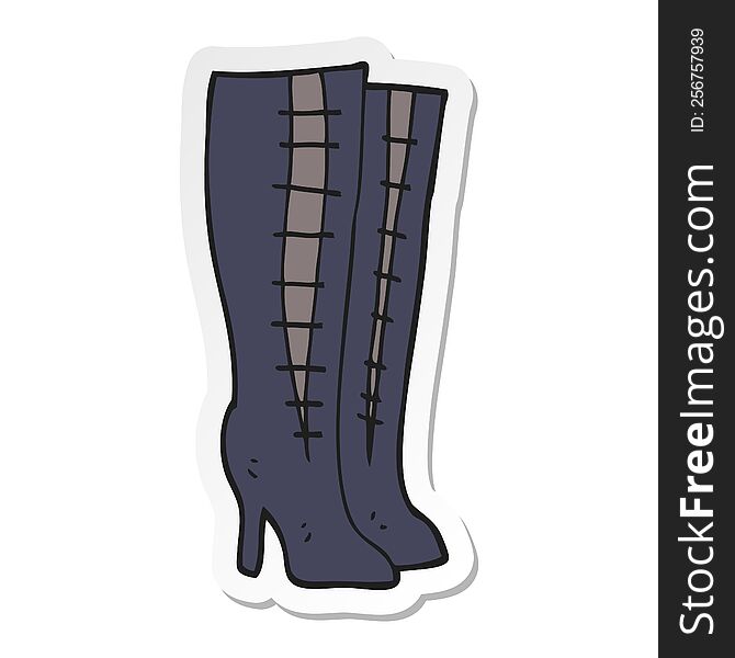 sticker of a cartoon high boots