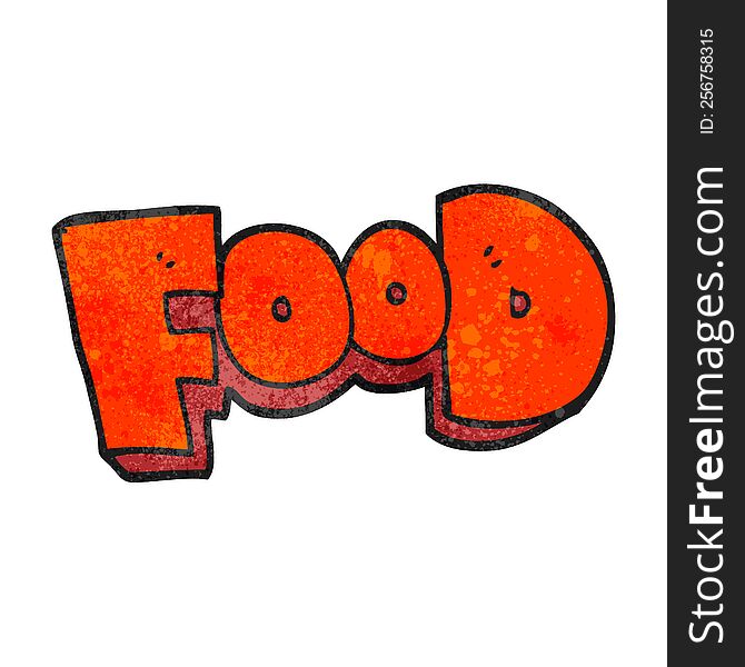 freehand textured cartoon word food