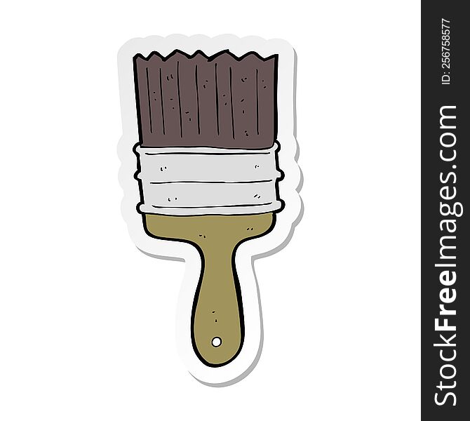 Sticker Of A Cartoon Paint Brush