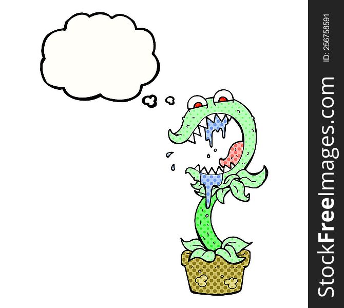 thought bubble cartoon carnivorous plant