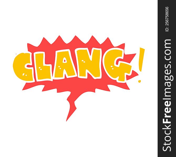 Cartoon Word Clang And Speech Bubble In Retro Style