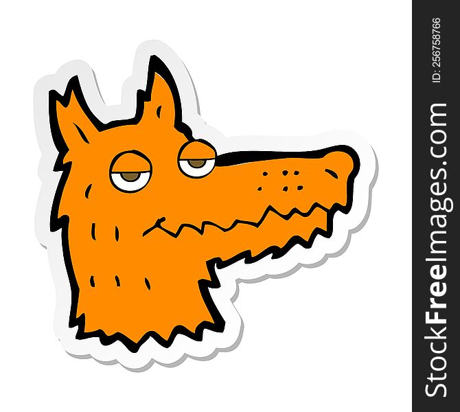 Sticker Of A Cartoon Fox Head