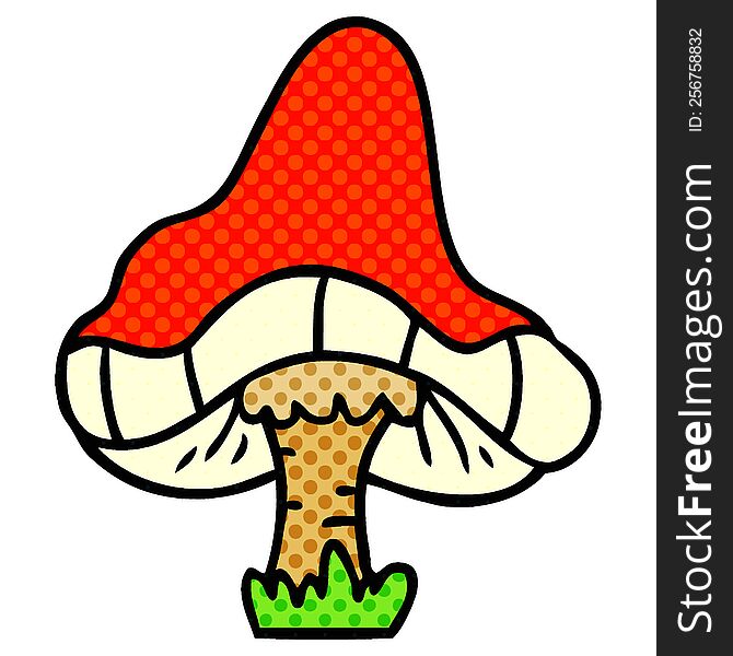 cartoon doodle of a single mushroom