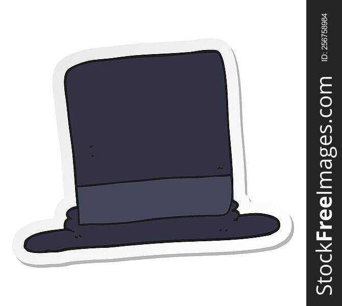 Sticker Of A Cartoon Top Hat