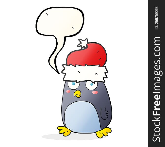 Speech Bubble Cartoon Penguin