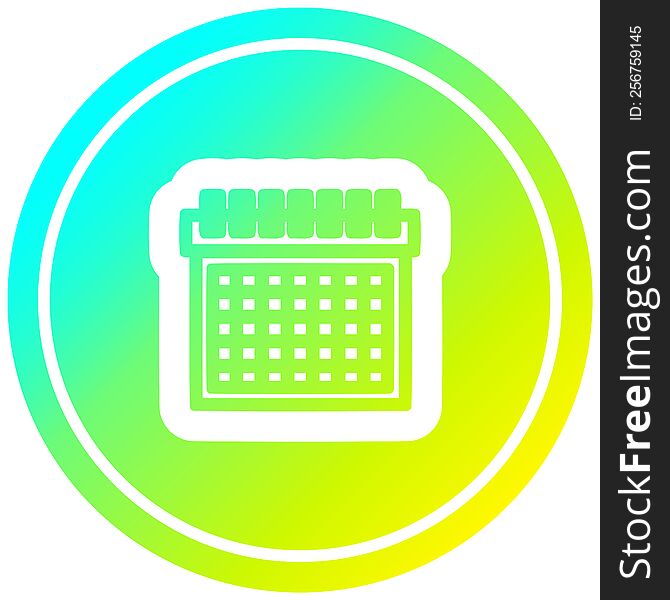 monthly calendar circular icon with cool gradient finish. monthly calendar circular icon with cool gradient finish