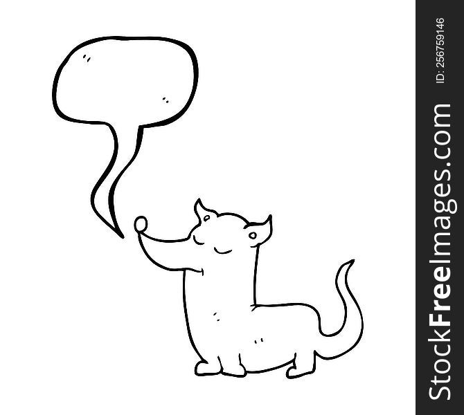 freehand drawn speech bubble cartoon little dog