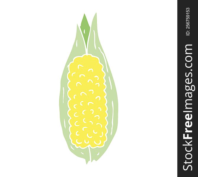 Flat Color Style Cartoon Corn
