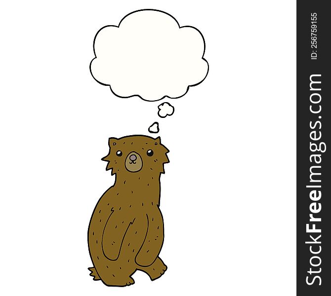 Cartoon Bear And Thought Bubble