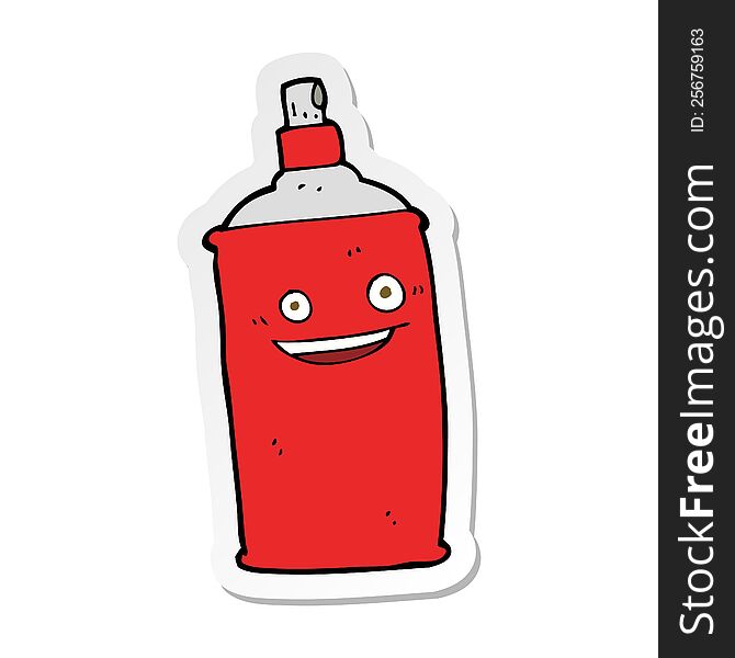 sticker of a cartoon spray can