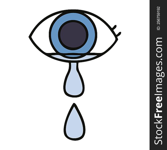 Cute Cartoon Crying Eye