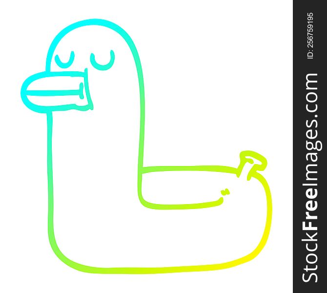 cold gradient line drawing cartoon yellow ring duck