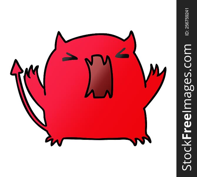 gradient cartoon of a cute kawaii devil