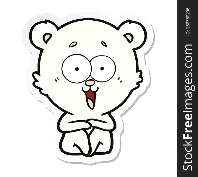 Sticker Of A Laughing Teddy  Bear Cartoon