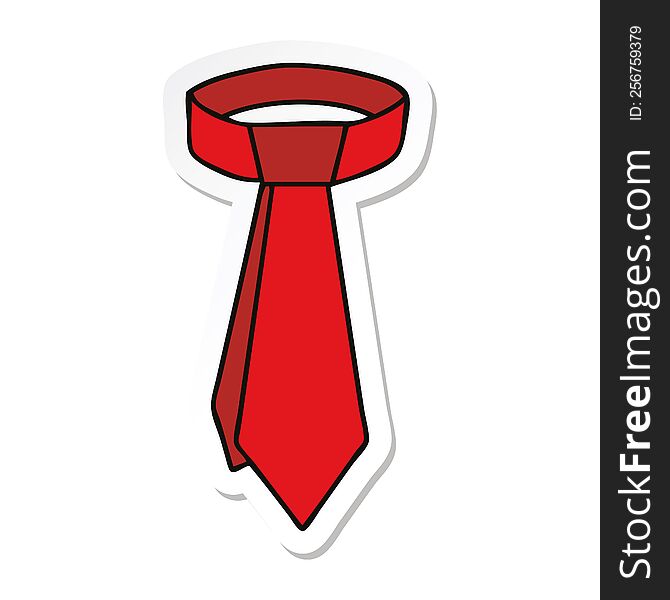 sticker of a quirky hand drawn cartoon neck tie