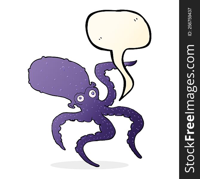 Cartoon Octopus With Speech Bubble