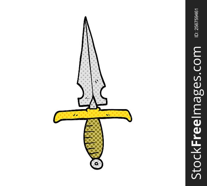 freehand drawn cartoon dagger