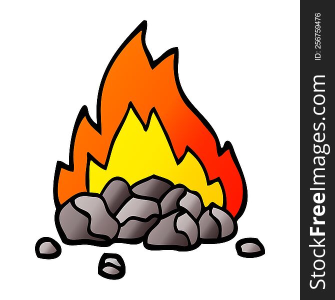 Vector Gradient Illustration Cartoon Burning Coals