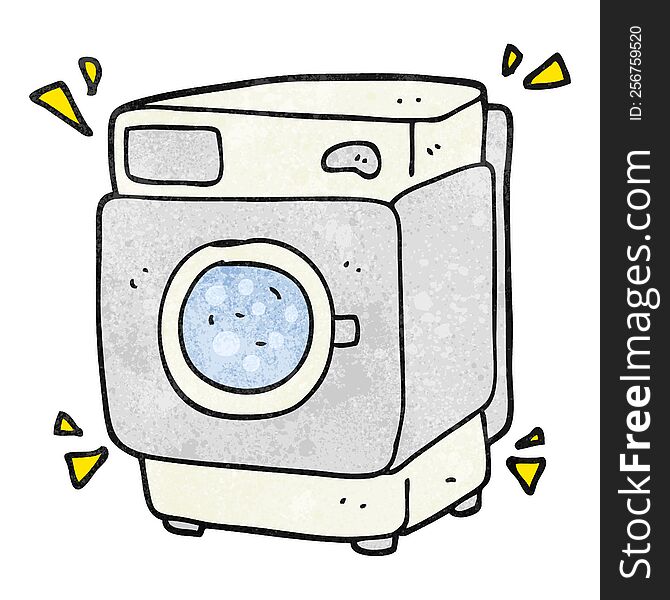 freehand textured cartoon rumbling washing machine