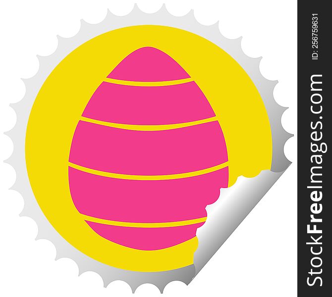 Quirky Circular Peeling Sticker Cartoon Easter Egg