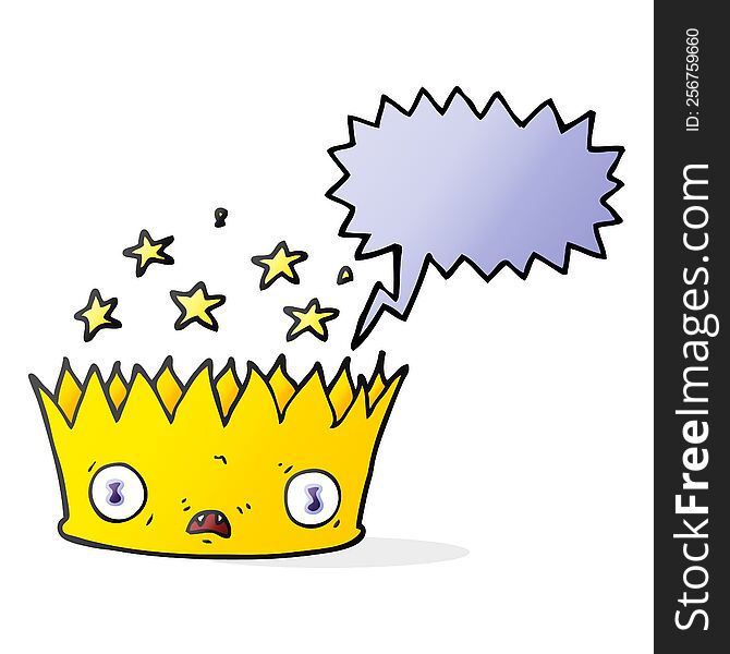 freehand drawn speech bubble cartoon magic crown