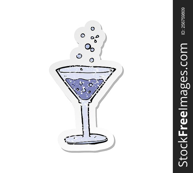 retro distressed sticker of a cartoon cocktail