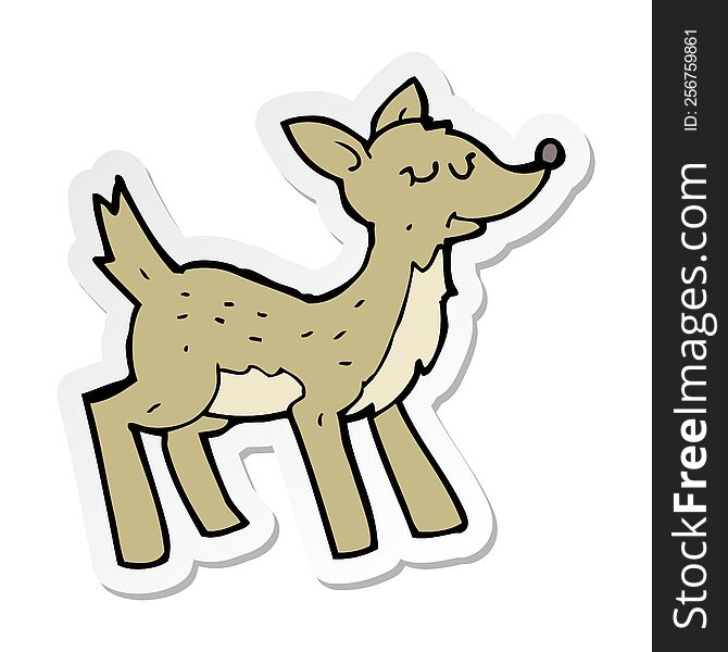 sticker of a cute cartoon deer