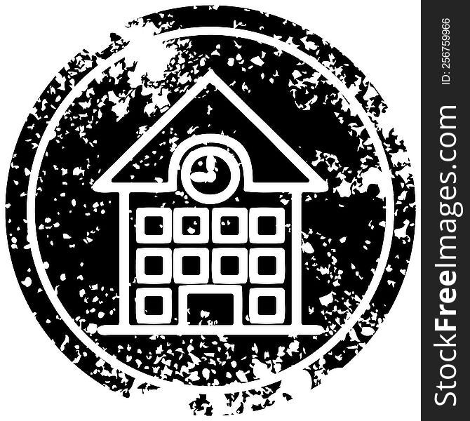 school house distressed icon symbol