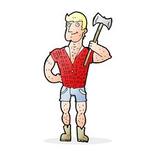 Free Cartoon Lumberjack Royalty Free Stock Photography - 256761347