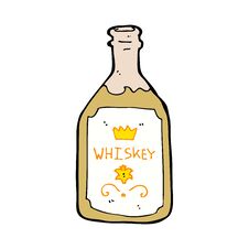 Cartoon Whiskey Bottle Stock Images