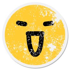Free Simple Happy Face Enjoying Circular Sticker Stock Photography - 256766052