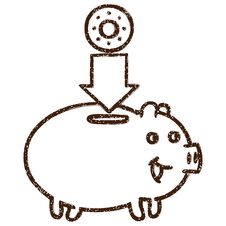Piggy Bank Charcoal Drawing Royalty Free Stock Photos