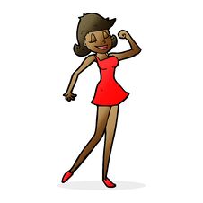Cartoon Woman With Can Do Attitude Stock Photos