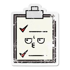 Distressed Sticker Of A Cute Cartoon Check List Royalty Free Stock Photo
