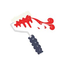 Flat Color Illustration Of A Cartoon Paint Roller Royalty Free Stock Images Flat Color Illustration Of A Cartoon Paint Roller Royalty Free Stock Images