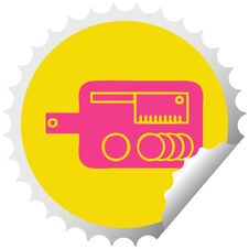 Free Circular Peeling Sticker Cartoon Meat Chopping Board Stock Photo - 256767980