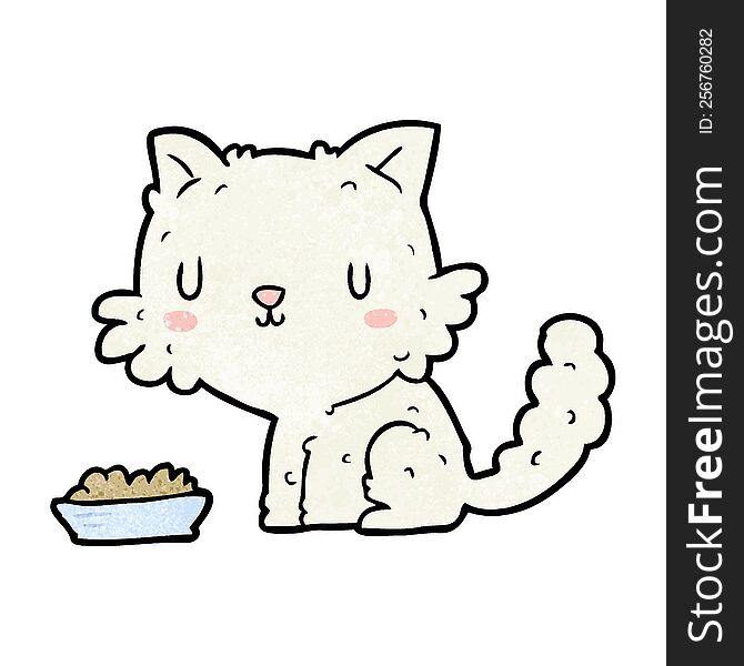 cute cartoon cat and food. cute cartoon cat and food