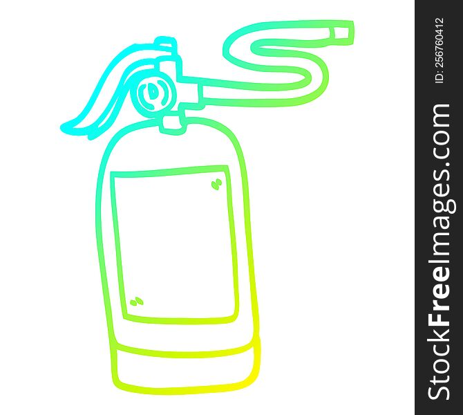 cold gradient line drawing cartoon fire extinguisher