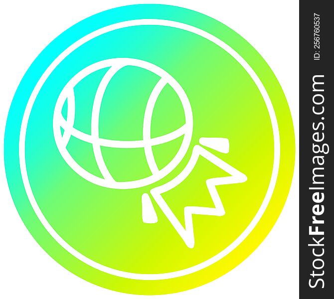 Basketball Sports Circular In Cold Gradient Spectrum