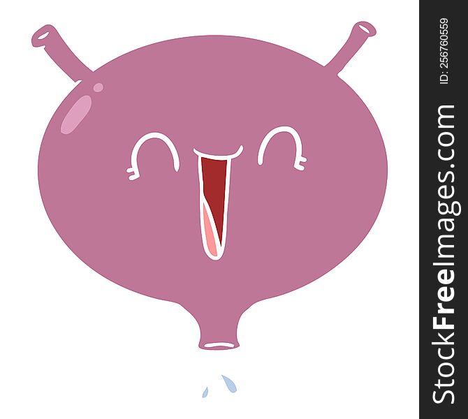 Flat Color Style Cartoon Laughing Bladder