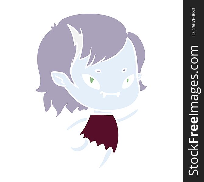Flat Color Style Cartoon Friendly Vampire Girl Running