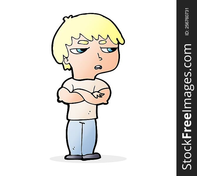 cartoon annoyed boy