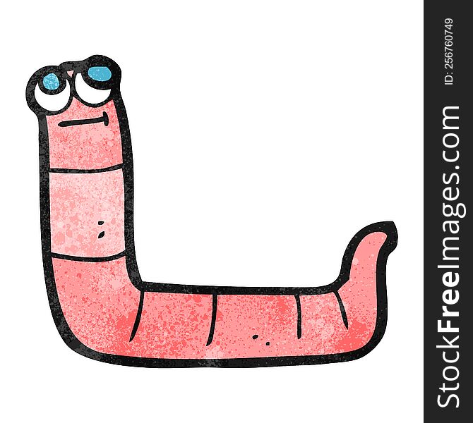 freehand textured cartoon worm