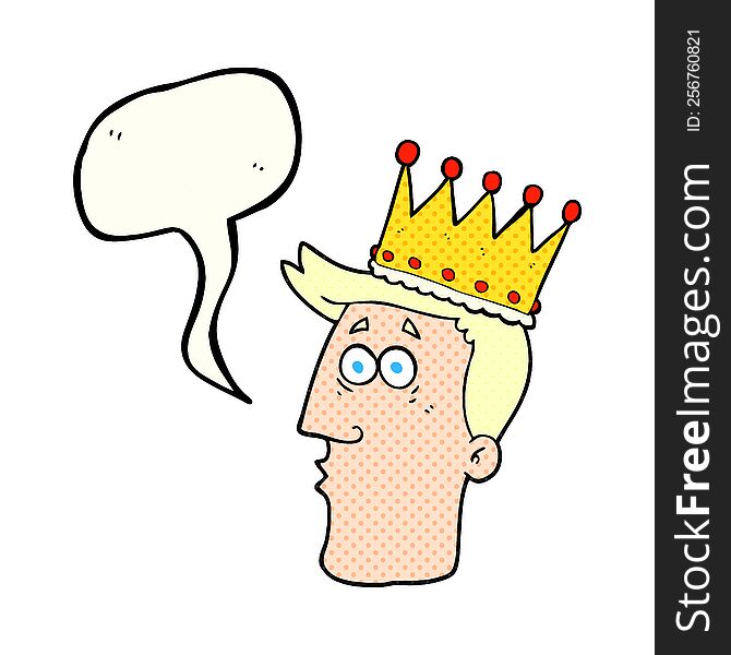 freehand drawn comic book speech bubble cartoon kings head