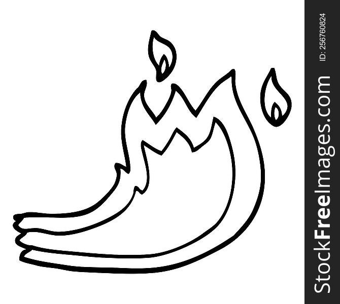 black and white cartoon fire flame